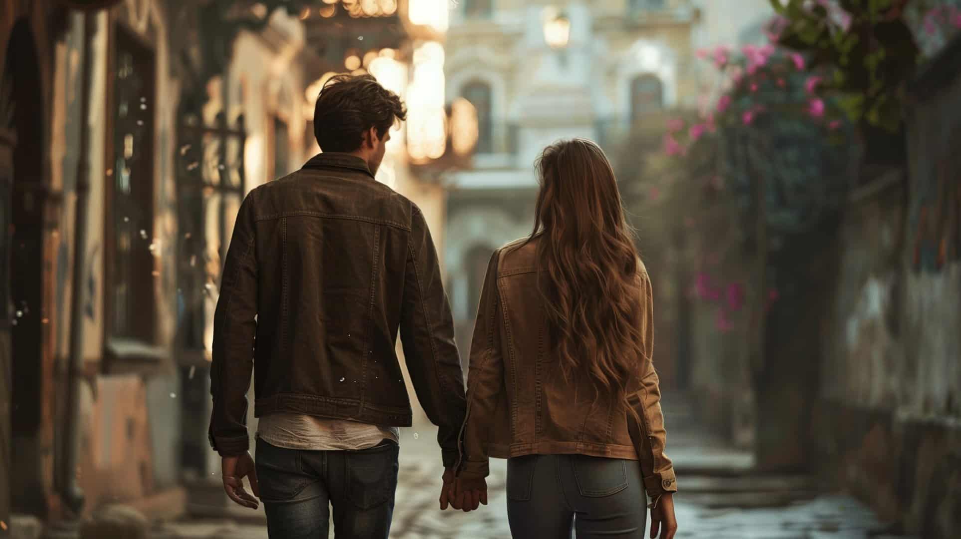 A young couple walking holding hands symbolizing rebuilding relationships in addiction recovery.