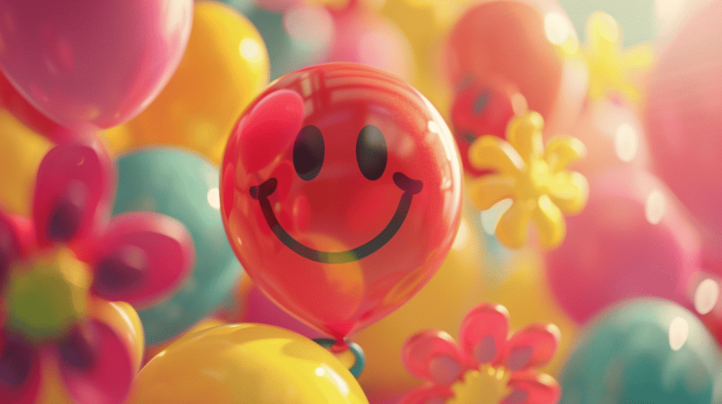 Red smiley face ballon.